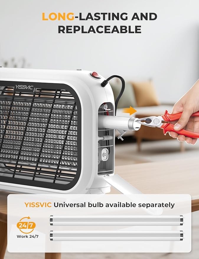 YISSVIC 20W Indoor Bug Zapper Electric Fruit Fly Traps for Indoors Mosquito Zapper Electric Fly Zapper Moth Gnat Insect Killer for Home Office Garage Kitchen Dining Living Room (White)