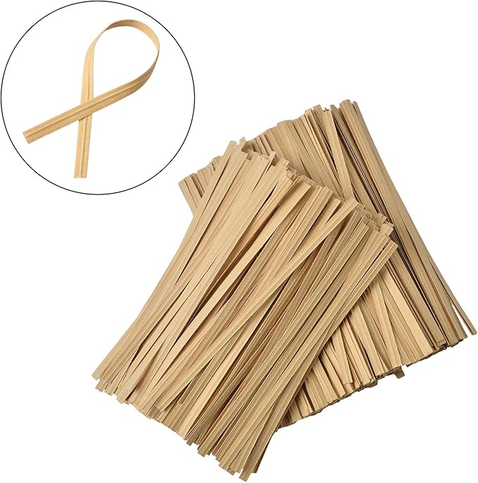 500 Pcs 5" Kraft Paper Twist Ties Reusable Bread Ties, for Party Cello Candy Bread Coffee Bags Cake Pops