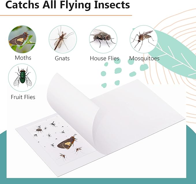 Qualirey 30 Pack Replacement Fly Glue Boards, Compatible with Gardner FlyWeb Fly Classic and Plus Light Trap, Sticky Cards Fly Traps for Indoors, Trap Fruit Flies, Mosquitoes, Gnats
