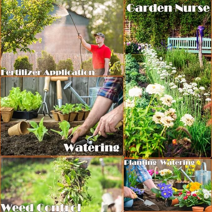 NewBeeclassic 1.3Gal/5L Garden Sprayer, Pressurized Water Spray Bottle with Adjustable Shoulder Strap Pump Pressure Sprayer for Weeds, Lawn Care & Pesticides (Orange)