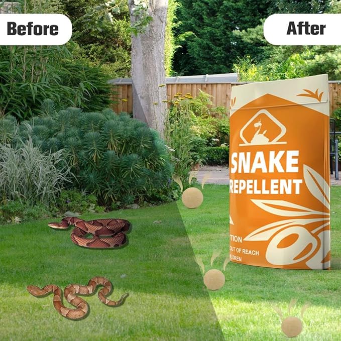 Snake Repellent for Yard Powerful, Snakes Away Repellent for Outdoors, Snake Deterrent Pet Safe Indoor, Yard Snake Out Repellant, Keep Snake Out of Home, Garden, Garage, Camping - 8 Pouches