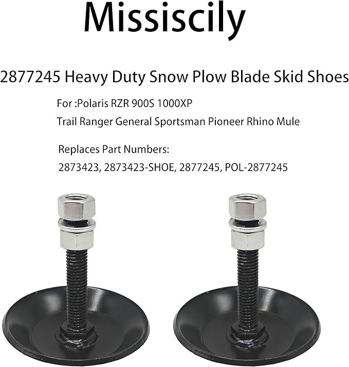 2877245 Snow Plow Heavy Duty Skid Shoes Blade Fits Polaris Ranger Razor Sportsman ATV UTV (Pack of 2)