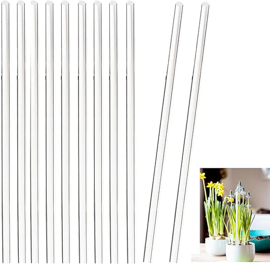 30 Pcs 18 Inch Acrylic Plant Stakes Garden Stakes Clear Orchid Stakes Clear Plant Sticks Potted Plant Christmas Support Stakes for Support Vines Grow Upright Indoor Outdoor Plants