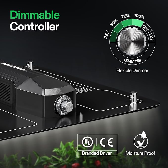 VIVOSUN VS1000 LED Grow Light with Full Spectrum Diodes & Sosen Driver Dimmable Lights Sunlike for Indoor Plants Seedling Veg and Bloom Lamps for 2x2/2x4 Tent