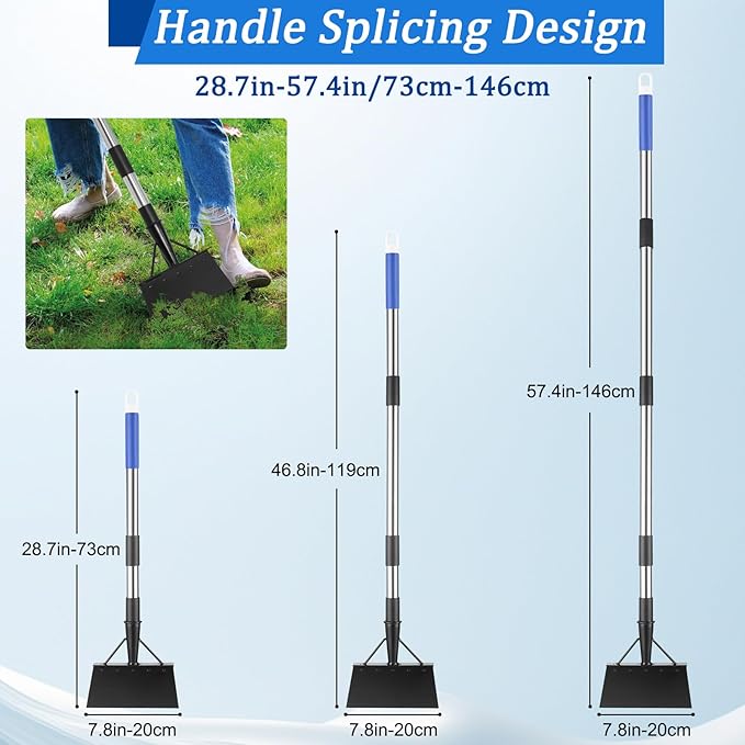 Garden Flat Shovel,Heavy Duty Weeding Tools Gardening,57 Inch Multifunctional Garden Cleaning Shovels, Floor Scrapers Long Handle,Metal Weeding Scraper for Lawn Edging, Ice Scraper, Snow Shovel