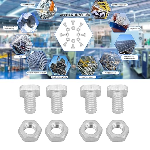 Zerodis 50pcs M6X12 Aluminium Greenhouse Bolts+Nuts Accessory Set for Greenhouse Assembly and Maintenance