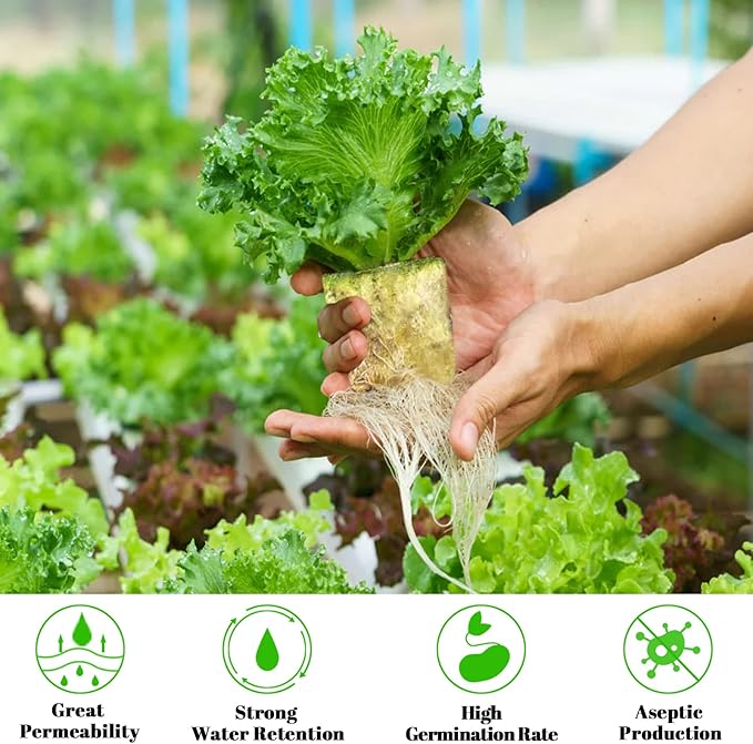 Legigo 1 Inch Rockwool Cubes Seed Starter Plugs for Hydroponics, RockWool Planting Grow Cubes for Hydroponic Tower Garden Soilless Cultivation Plants Germination Cutting Clone (2 Sheet, 100 Plugs)