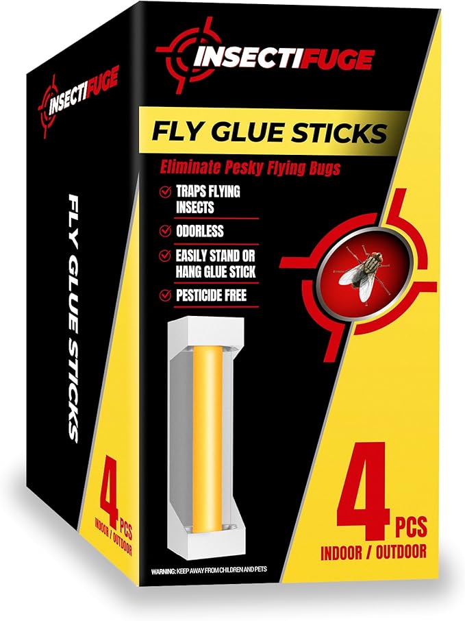 4Pcs Fly Stick Sticky Fly Traps for Indoor and Outdoor - Odorless Fruit Fly Catcher Trap for Home, Strips Indoor Sticky Hanging, Paper for Home Tape Outdoor