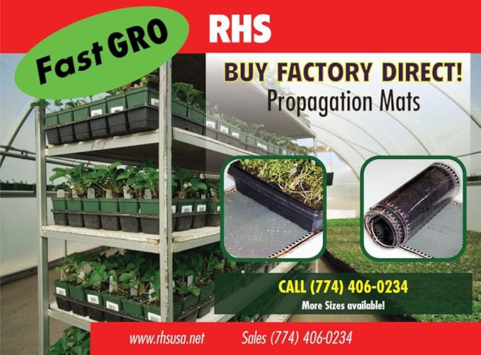 RHS Propagation Heat Mat, Spill Proof Seedling Pad, Heated Film Technology, Plant Germination Heating System, Durable Made in USA, Seed Starter 11" x 60" inches, Grow Beautiful Plants