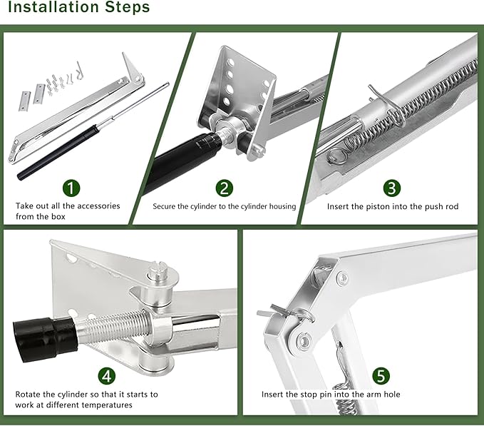 Auto Vent Opener Automatic Greenhouse Window Openers, Solar Powered Auto Hothouse Window Opener Roof Vent Opener Autovent Kit Solar Heat Louvre Thread Opener
