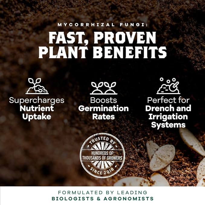DYNOMYCO Spark WP Mycorrhizal Fungi, 6oz Wettable Powder – 3-In-1 Root Enhancer Amplifies Nutrient Uptake & Yield – Treats 38 Plants, Indoor/Outdoor Bio-Stimulant – Dissolves Fast in Seed Starter Soil