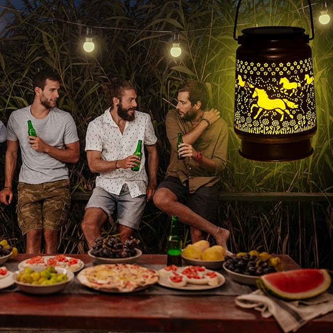 Horse Lover Solar Light Gift for Mom/Grandma/Women/Sister - Waterproof LED Mason Jar Hanging Lamp for Mother's Day - Outdoor Lantern Decor for Garden, Yard, Patio