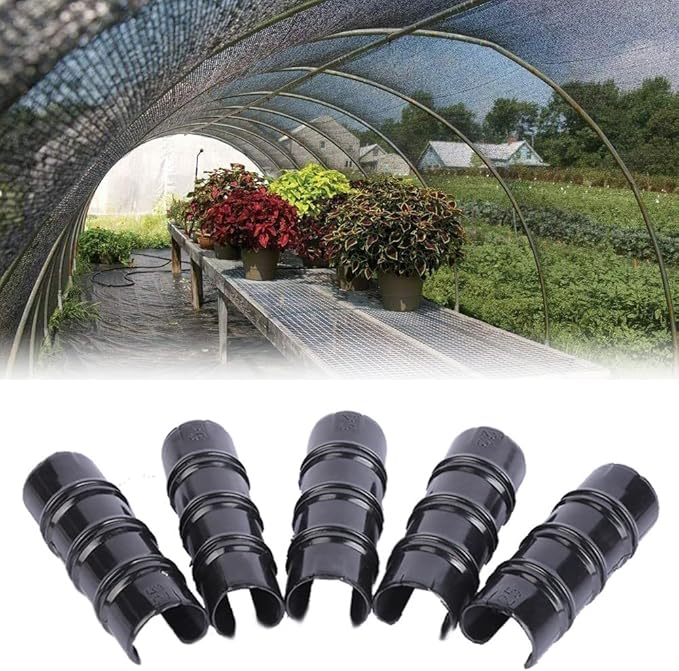 60PCS Greenhouse Clips 1 Inch Greenhouse Clamps Black Plastic Clamps Garden Buildings Tube Clips for PVC Pipe Greenhouse Films, Sunshade Nets, Row Covers, Shelters, Farming, Gardening