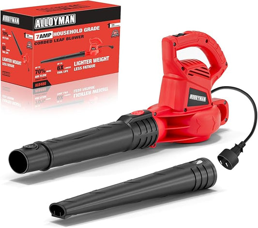 ALLOYMAN Electric Leaf Blower,7AMP Lawn Blower,350CFM Mini Leaf Blower Lightweight & Portable for Lawn Care/Snow Blowing