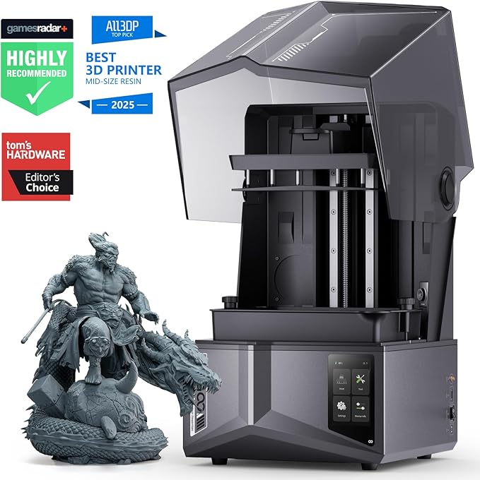 ELEGOO Saturn 4 Ultra 12K Resin 3D Printer, with Smart Automatic Leveling, 10-Inch 12K Monochrome LCD, 150mm/h Faster Printing Speed,8.62x4.84x8.66 Inch Printing Size