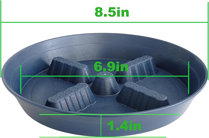 4 Pack Plant Saucer 8 inch, 10 12 14 17 inch, Plant Stand Plastic Plant Saucers for Indoors Outdoor, Heavy Duty Flower Planter Drip Trays for Pots, Pot Saucers for Plants, Grow Bags Saucers