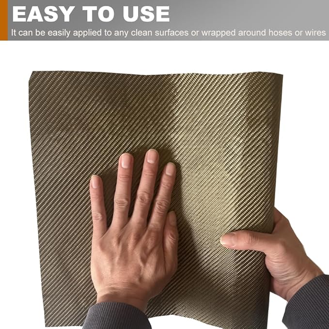 Titanium Thermal Barrier Adhesive Backed Heat Blanket Heat Shield Mat 12'' X 24'' for wall behind grill, fireplace kitchen cabinet 2500 Degrees Fire Pit Mat Fireproof Grill Pad