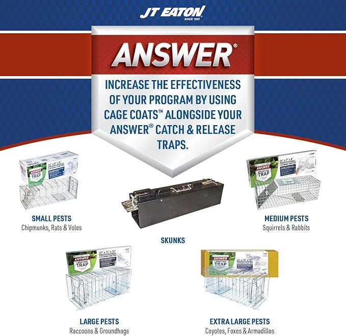 Answer Trap for Squirrels, Rabbits & Other Medium Pests – Humane Live Catch Trap – Durable and Easy-to-Use Rodent Control Solution