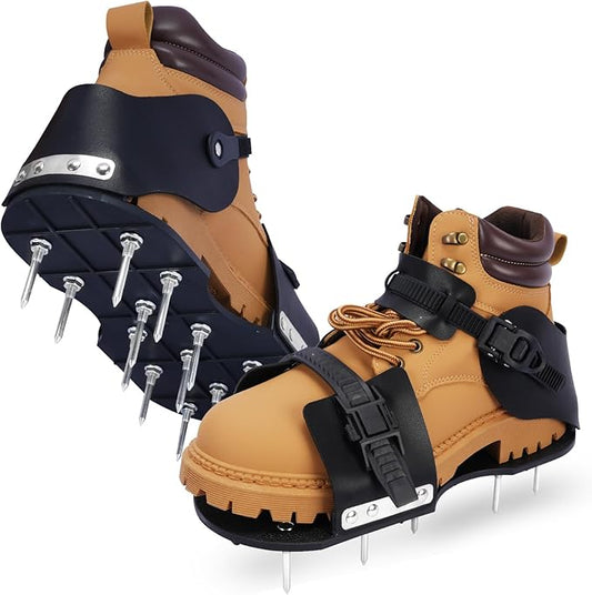HFH Lawn Aerator Shoes for Grass，Aeration Shoes for Lawn，Spike Shoes for Lawn Aerating (Buckle)