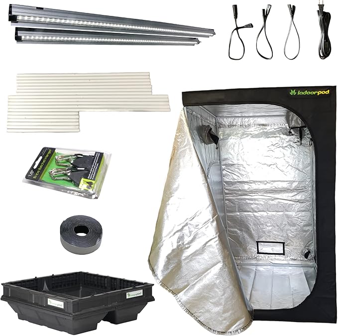 Vegepod Indoor Grow Kit Self Watering with LED Light, Reflective Tent Complete System, All-in-One Indoor Gardening Solution, Premium Tent, Medium Kit, 39"x39"x78"