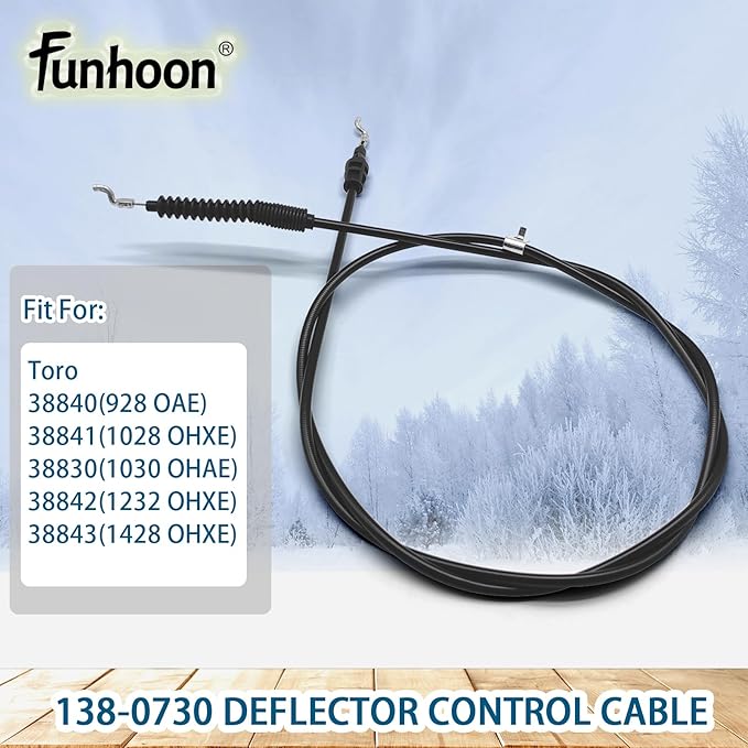 138-0730 Deflector Control Cable for Toro Power Max Heavy-Duty 38830 38840 38841 38842 38843 38844 38850 38855 38860 38865 Snow Thrower Snowblowers