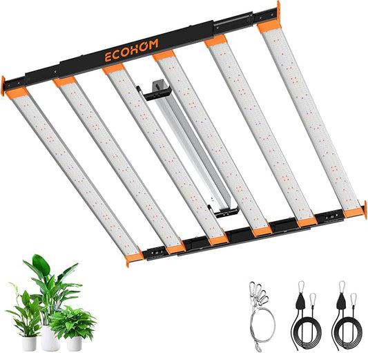 800W LED Grow Light, 5x5ft Coverage Full Spectrum Daisy Chain Growing Light, Dimmable & Retractable Bar Style Grow Lamp for Indoor Plants Greenhouse Vegetable Flower