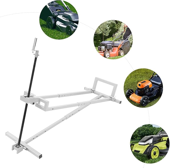 Lawn Mower Lift, 880Lbs Lawn Mower Lift Carbon Steel Lift Jack Freestanding Lawnmower Lift Tool Adjustable Lawnmower Lifts w/o Wheel for Garden Tractors All-Terrain Maintenance and Repair