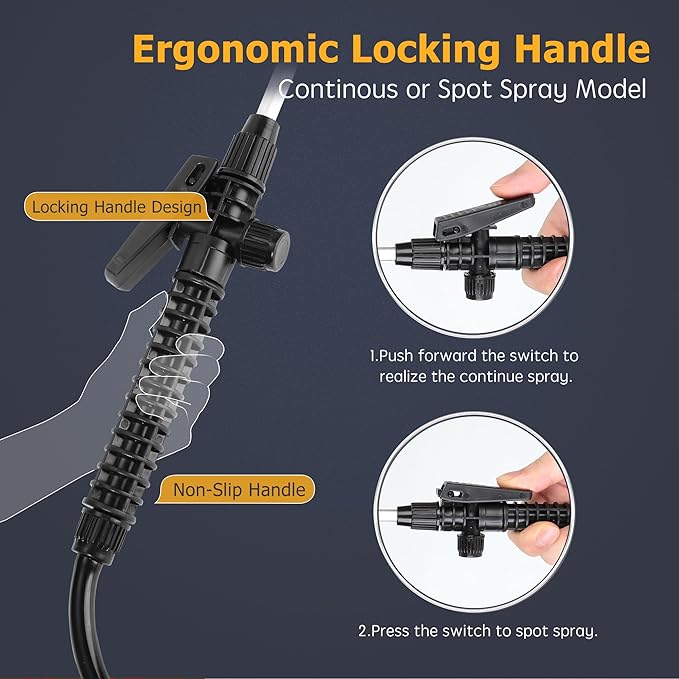 Evika 1 Gallon Pump Pressure Sprayer - Garden Sprayer With Adjustable and Fan Nozzles, Spray Bottle for Weeds, Water, Plants - Pressure Relief Valve for Cleaning