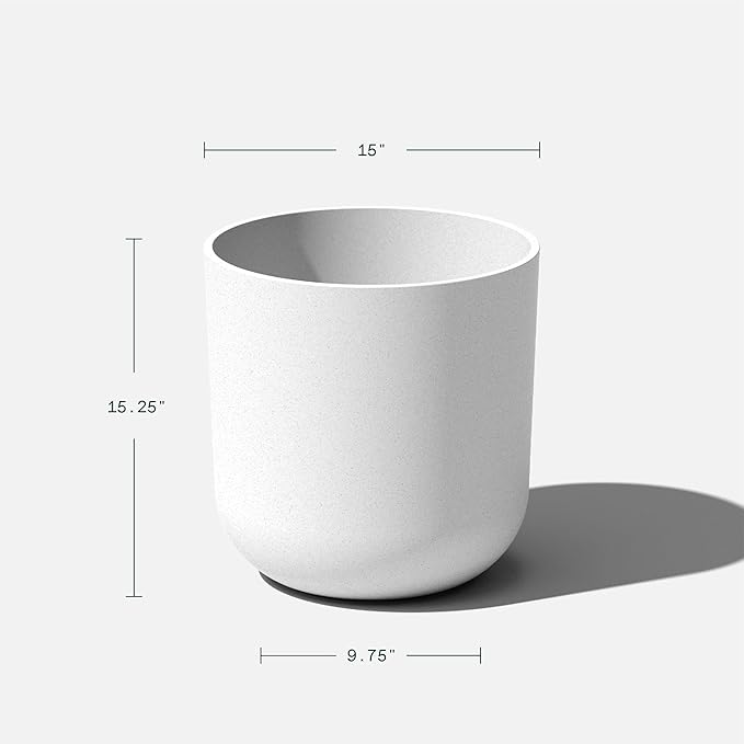 Veradek Round Lima Plastic Planter Pots for Indoor/Outdoor Garden Use, White, Suitable for Small to Large Succulent Plants, Flowers, Modern Interior Plants