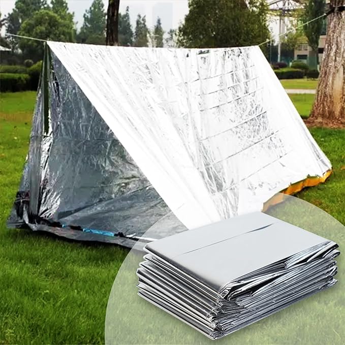 2 Pcs Plant Reflective Mylar Film, 82.6 x 55.1 Inch High Silver Plant Reflective Film, Garden Greenhouse Covering Foil Sheets for Plant Growth/First Aid/Marathon/Camping/Outdoor Survival