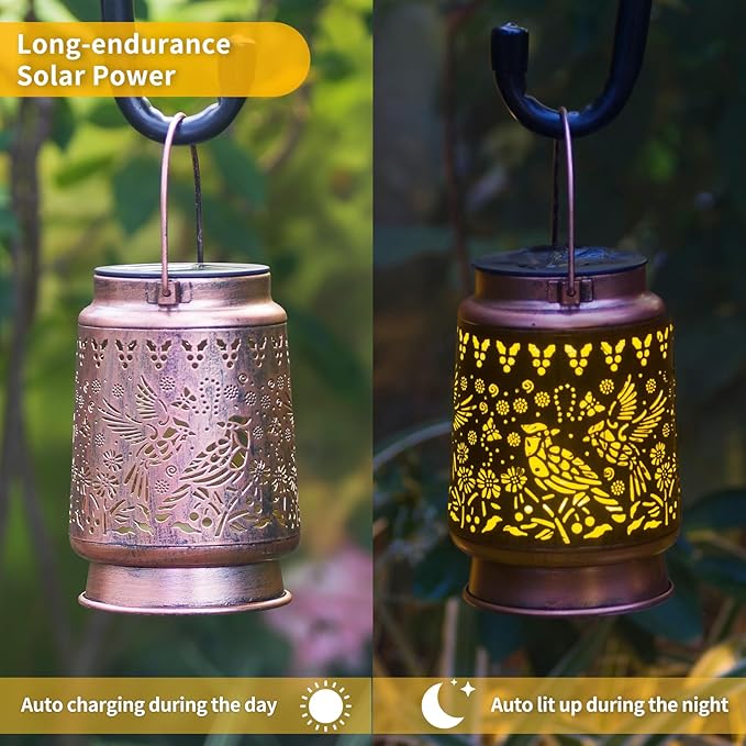 Cardinal Lover Gifts for Mom/Grandma/Women/Sister Cardinal Solar Light Gifts Mother Day Gift Solar Lanterns Outdoor Waterproof Cardinal Lights Led Mason Jar Hanging Lamps Decor for Garden Yard Patio