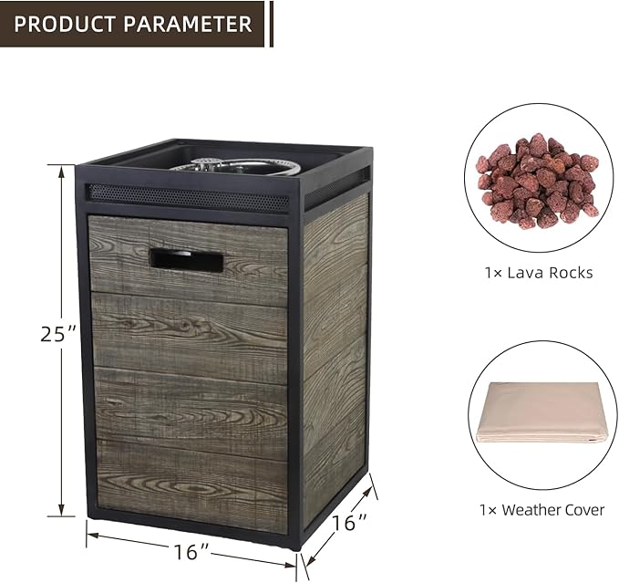 Afterglow TerraFab 28" Round 30,000 BTU Propane Fire Bowl Fire Pit for Outdoor Patio Garden Backyard Decking Decor CSA Certificated