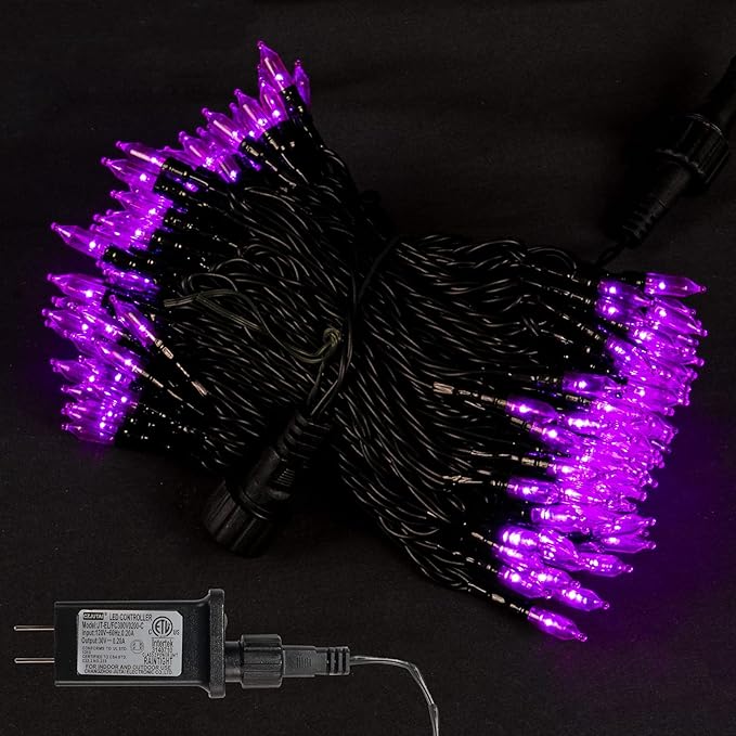 Dazzle Bright 200 LED Halloween Mini String Lights, 65FT Light Up 8 Modes Halloween Decorations Fairy Lights for Indoor Outdoor Room Garden Holiday Party (Purple)