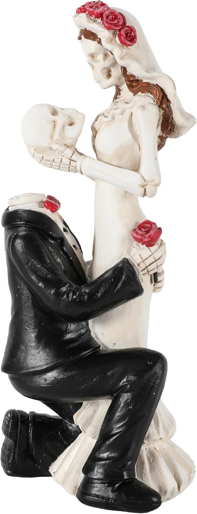 Skeleton Bride and Groom 6.4'' - Dia De Los Muertos Figurines Day of The Dead Decorations Till Death Do US Part Decor - Halloween Gothic Wedding Cake Topper Decor (Skeleton Couple)