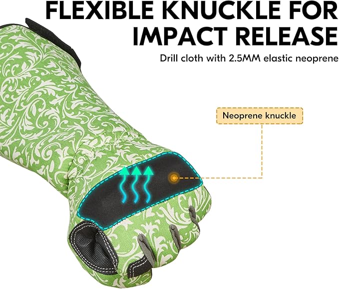 Vgo... 1 Pair Gardening Gloves Ladies,Safety Work Gloves,Long Sleeves Gauntlet,Puncture Proof,Touchscreen(Size L,Green,AL6608-FM)