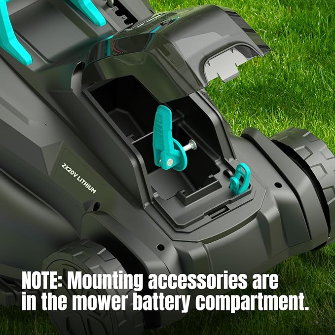 Electric Lawn Mower Cordless, 2x20V 16 inch Push Lawn Mower with 6-Position Cutting Height Adjustment, 2x4.0Ah Battery & Dual Charger Included