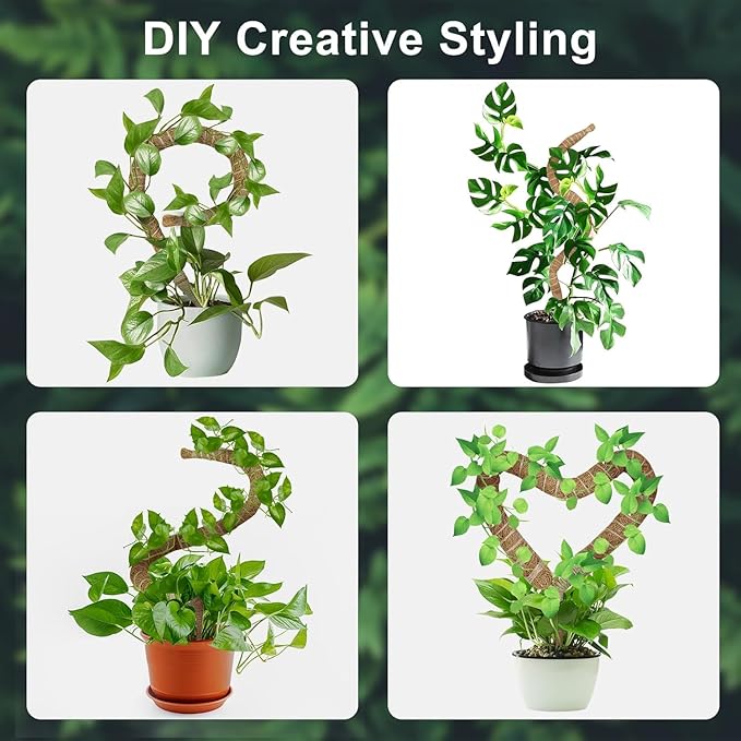 2 Pack 48 Inch Moss Pole for Plants, Bendable Moss Pole for Plants Monstera, Tall Moss Poles for Climbing Plants Indoor, LargeSupport, Garden Trellis Stick Stakes