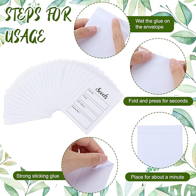 Maitys Seed Storage Container Box with Lid Garden Seed Packet Storage Organizer Decorative with Dividers and 100 Plant Labels 50 Seeding Envelopes 2 Marker Pens(Classic,8.7 x 5.9 x 6.3)