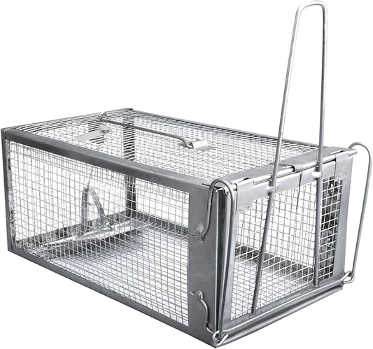 Gingbau Rat Trap Humane Live Mouse Chipmunk Trap Cage – Medium, 12.3" x 6.6" x 5.3"