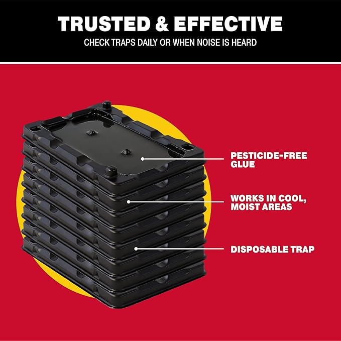 Catchmaster Mouse & Insect Glue Traps 8-Pk, Adhesive Rodent & Bug Catcher, Mouse Traps Indoor for Home, Sticky Glue Boards for Mice and Insects, Pest Control for House & Garage