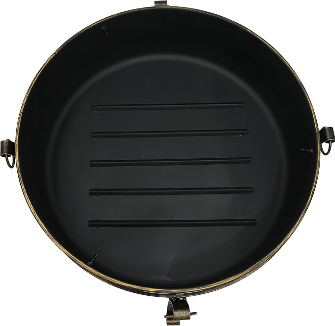 Sunnydaze 34-Inch Large Fire Pit for Outside - Wood-Burning Fire Pit Bowl for Outdoors with Spark Screen, Log Poker, and Grate