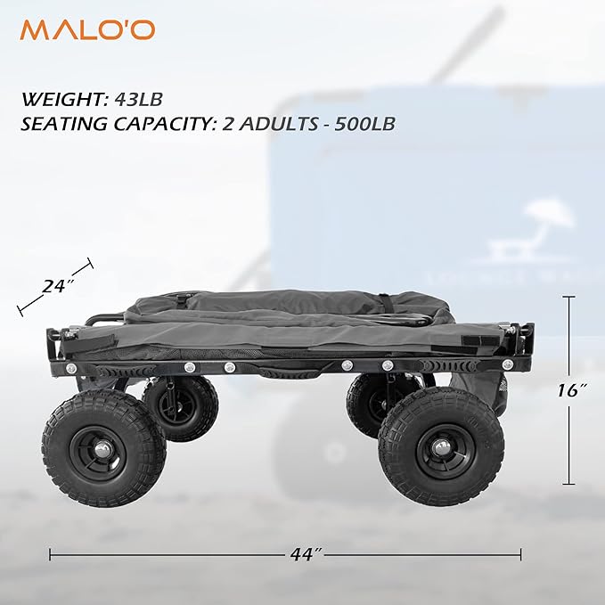 The Lounge Wagon – The Only Wagon That Converts into a 2-Person Chair - 3-in1 cart - Included Cargo net- Ultimate Beach Wagons– Beach Chairs for Adults – Sports Wagon(Umbrella Sold Separately)…