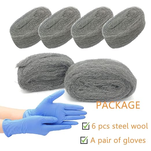 Steel Wool Fill Fabric DIY Kit, Coarse Wire Wool Hardware Cloth, Gap Blocker, Keep Mice Away from Holes/Siding/Pipeline/Vents in Garden, House, 6 Pack × 10FT