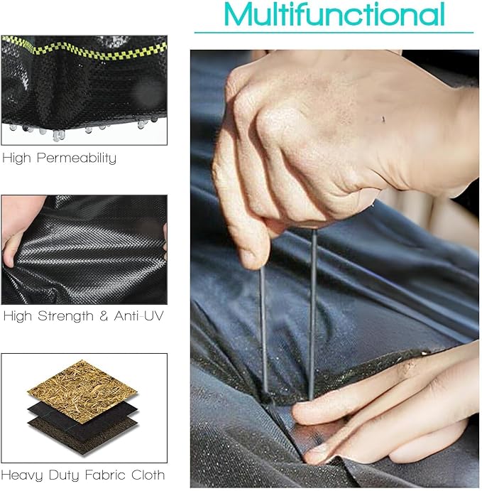 6ft x 100ft Durable Weed Barrier Fabric, 3.2oz Heavy-Duty Landscaping Fabric, Permeable Ground Cover for Garden, Lawn, and Outdoor Projects, Easy to Install, with 30 Staples