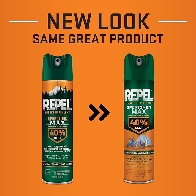 Repel Insect Repellent Sportsman Max Formula, Repels Mosquitoes, Ticks, Gnats, Biting Flies, 40% DEET (Aerosol Spray) 6.5 fl Ounce