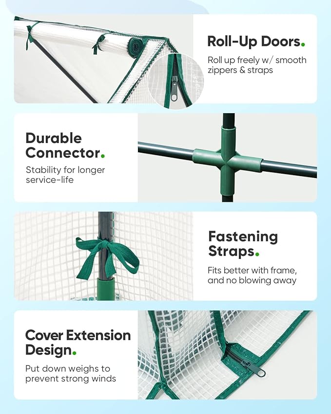 Quictent Mini Greenhouse for Indoor Outdoor, Portable Small Tabletop Green House Kit, Upgraded Waterproof UV-Resistant Seed Starter Hot House, Interior Space Expanded, 71"x36"x36", White