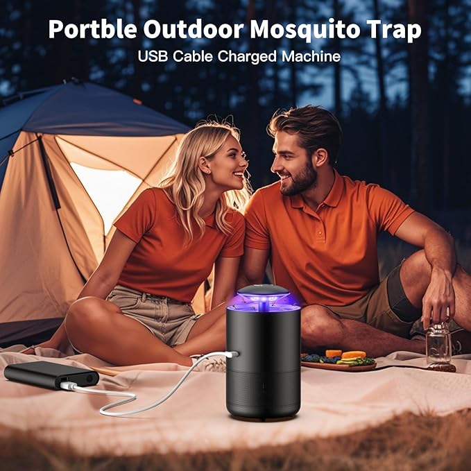 Tirgo Indoor Insect Trap Fan Catcher for Mosquito, Gnat, Fruit Fly, Moth, Flies, Portable UV Light Flying Insects Killer House Kitchen, Garage, Camping, etc.