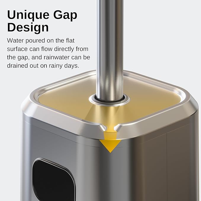 EAST OAK 50,000 BTU Patio Heater with Sand Box, Double-Layer Stainless Steel Burner, Table Design, Safety Protection System, Wheels, Propane Patio Heater for Home and Commercial, Stainless Steel