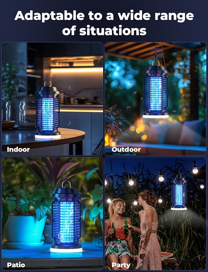 YISSVIC Bug Zapper Outdoor Indoor Waterproof Electric Mosquito Lamp Fly Zapper Killer Effective 4200V Plug in for Home Patio Office Courtyard