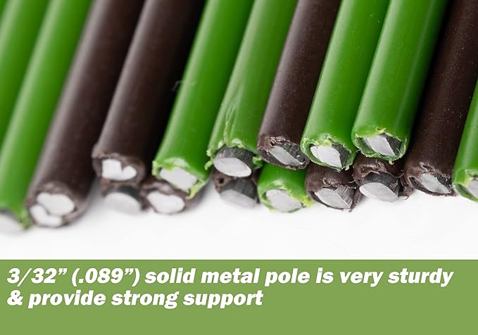 10-PCs 24" Plastic Coated Orchid Stakes for Plants Support, Bendable Orchid Support Stakes - Brown Long